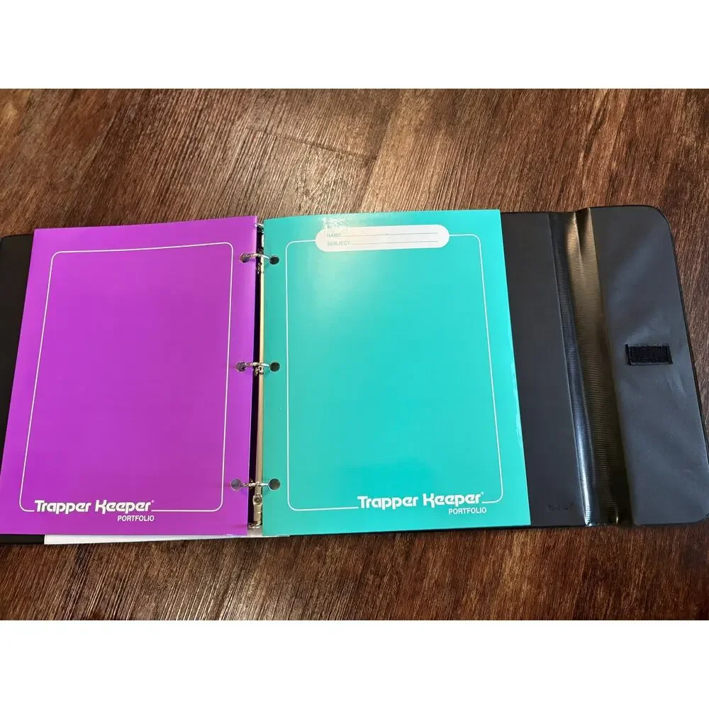 Mead Trapper Keeper Retro Neon Cheetah Checkerboard 3 Ring Binder with 2 Folders